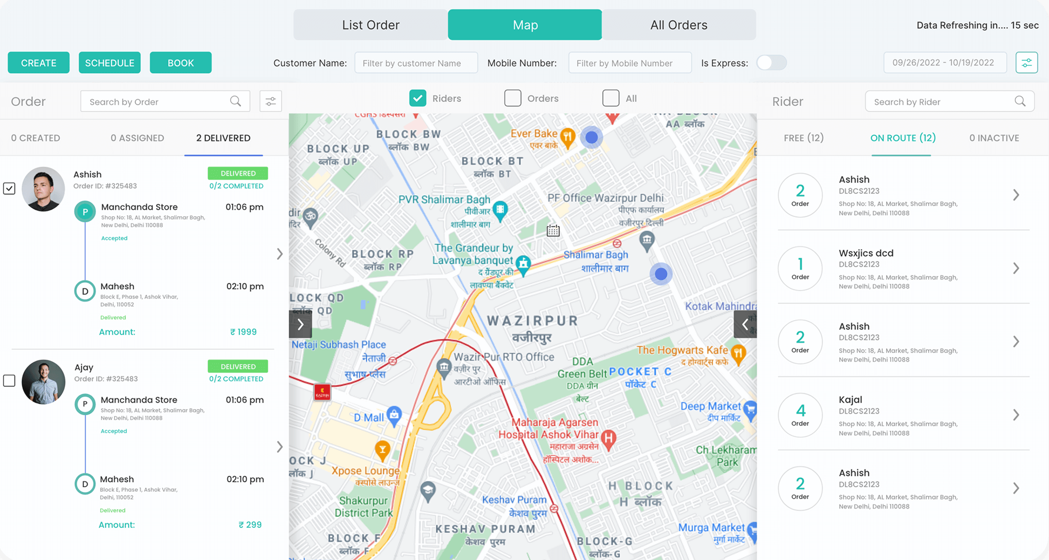 Roadcast dashboard providing comprehensive visibility into fleet movements, delivery routes, and trip performance